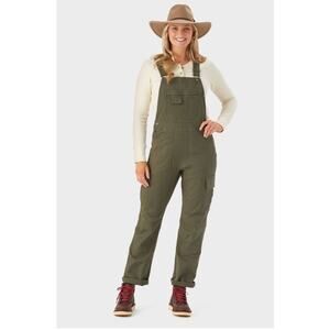 Duluth Womens DuluthFlex Fire Hose Bib Overalls Vintage Olive Size Medium x 29"